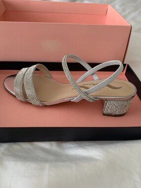 Nina Silver Block Heel Sandals